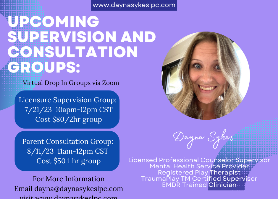 Upcoming Licensure Supervision and Consultation Groups