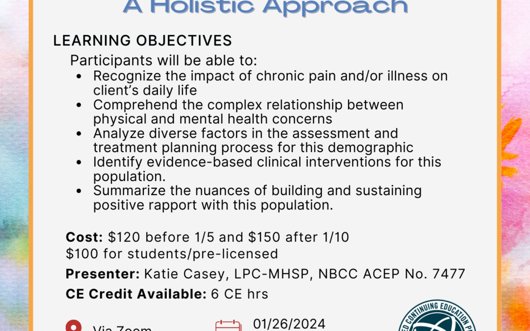 6 CE Virtual Training: Chronic Pain/Illness