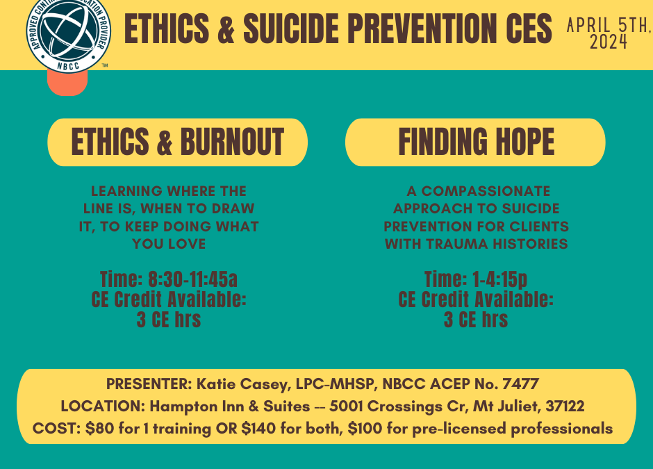 In Person Ethics and Suicide Prevention CEs *SAME DAY*