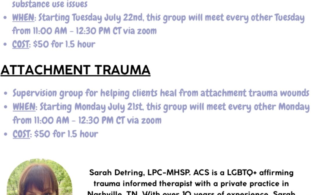 Upcoming Virtual Supervision Groups