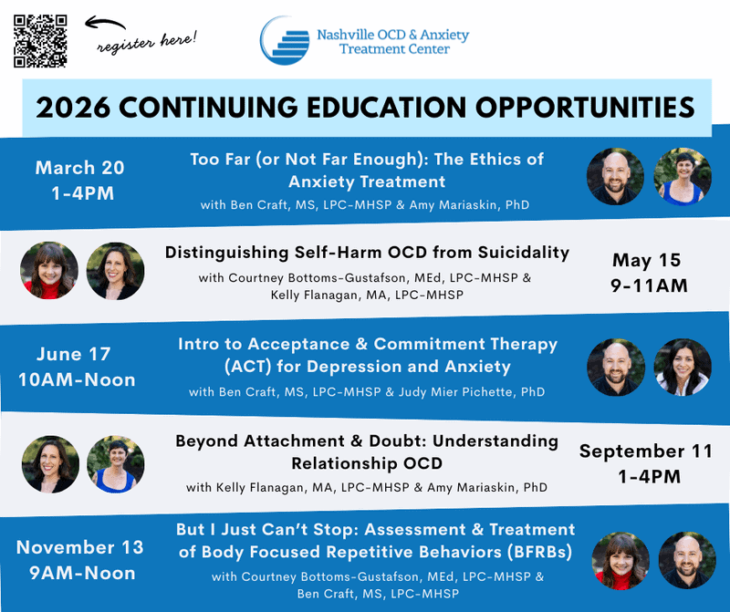 2026 CE Opportunities at Nashville OCD & Anxiety Treatment Center