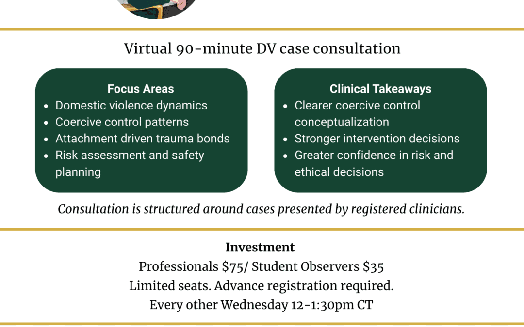 Bring Your DV Cases: Consultation Group for Therapists Working with Abuse Dynamics