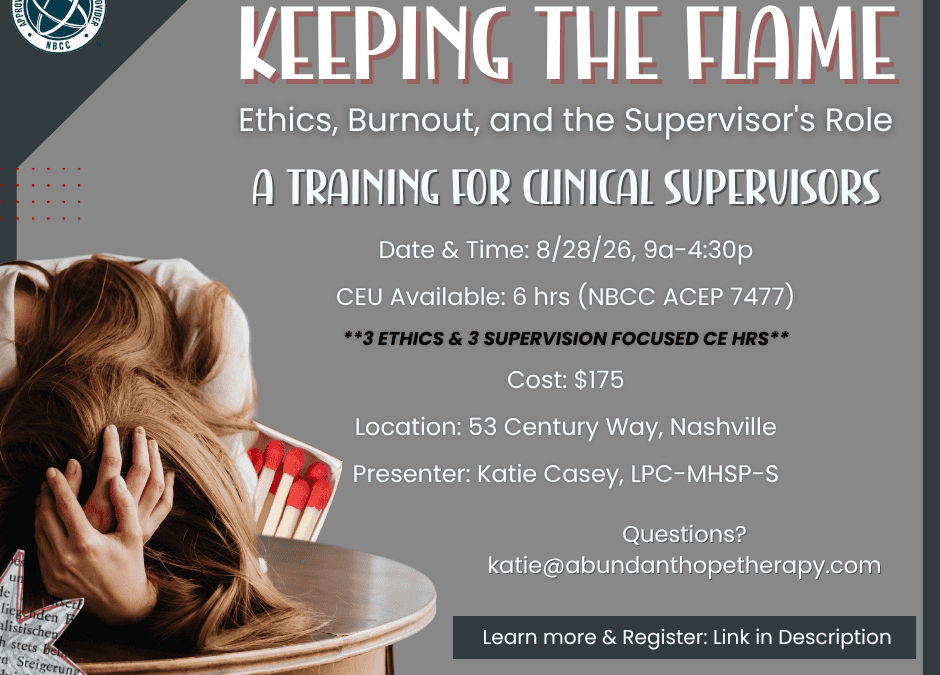 Burnout + Ethics + Supervision In-Person CE training