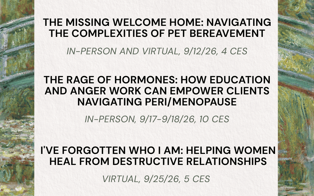 September CE offerings! (virtual and in-person)