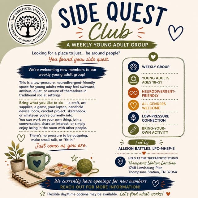 Introducing Side Quest Club – Young Adult Group Opportunity
